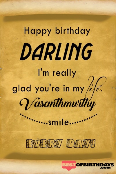 Vasanthmurthy happy birthday love darling babu janu sona babby