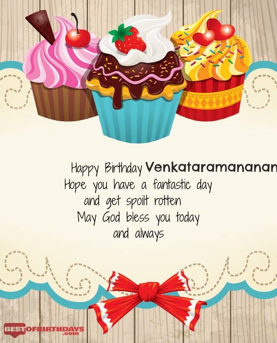 Venkataramananandan happy birthday greeting card