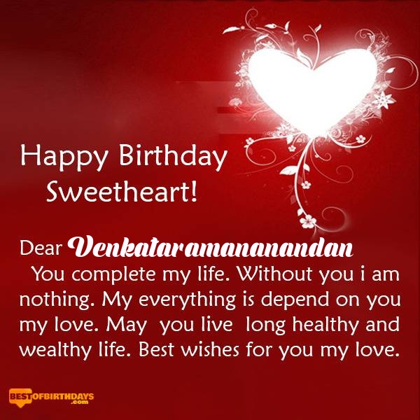 Venkataramananandan happy birthday my sweetheart baby