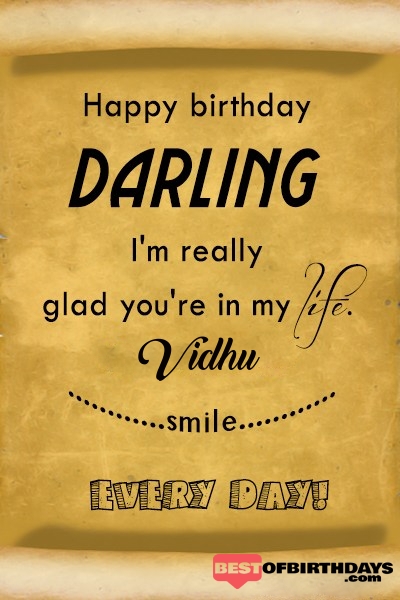 Vidhu happy birthday love darling babu janu sona babby