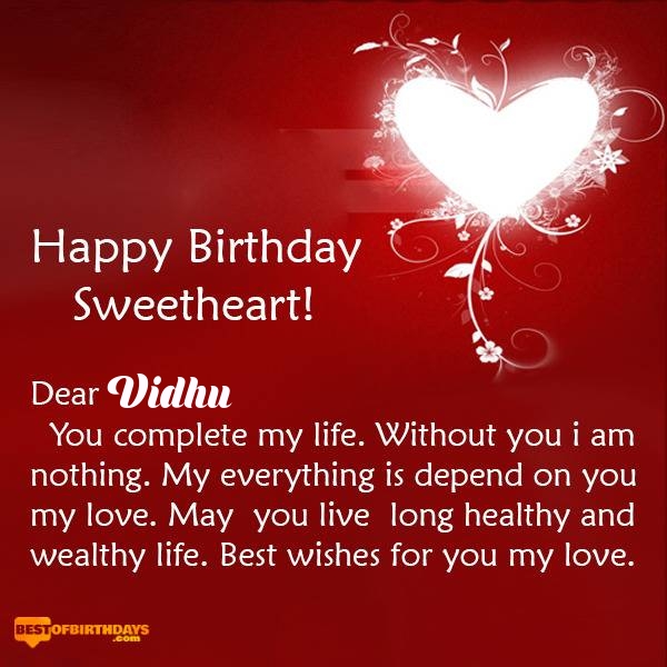 Vidhu happy birthday my sweetheart baby