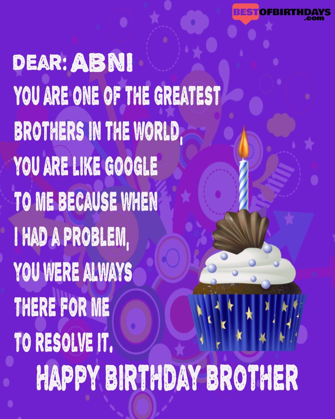 Happy birthday abni bhai brother bro