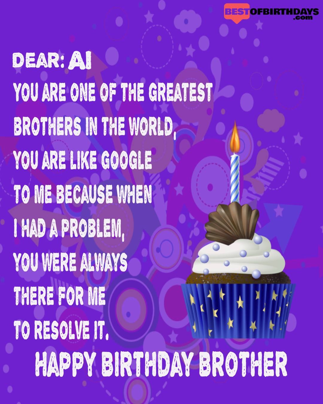 Happy birthday ai bhai brother bro