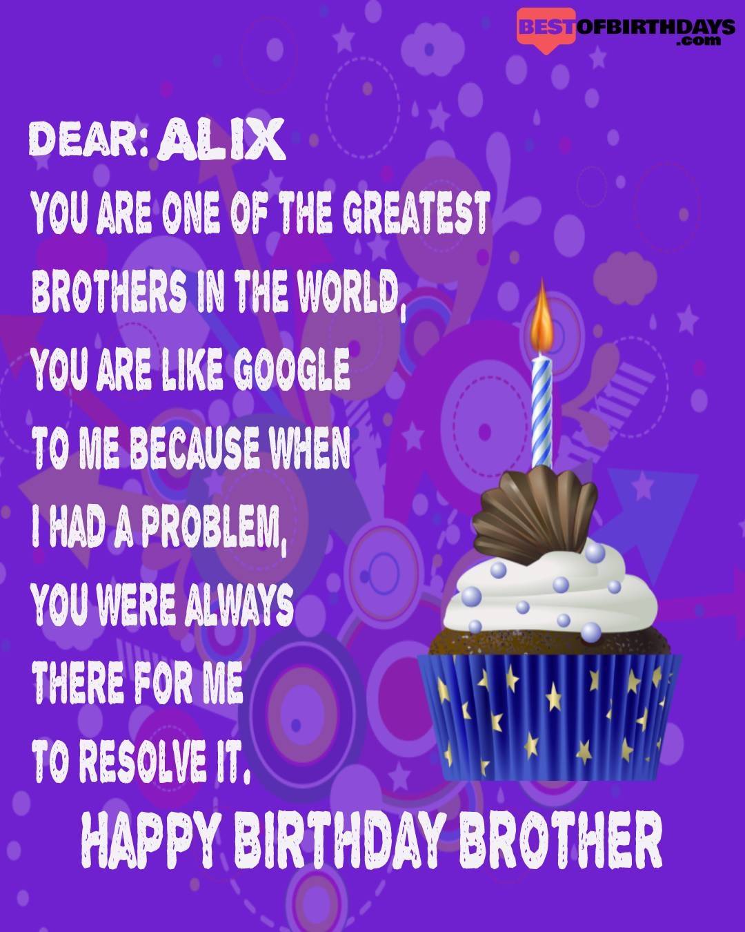 Happy birthday alix bhai brother bro