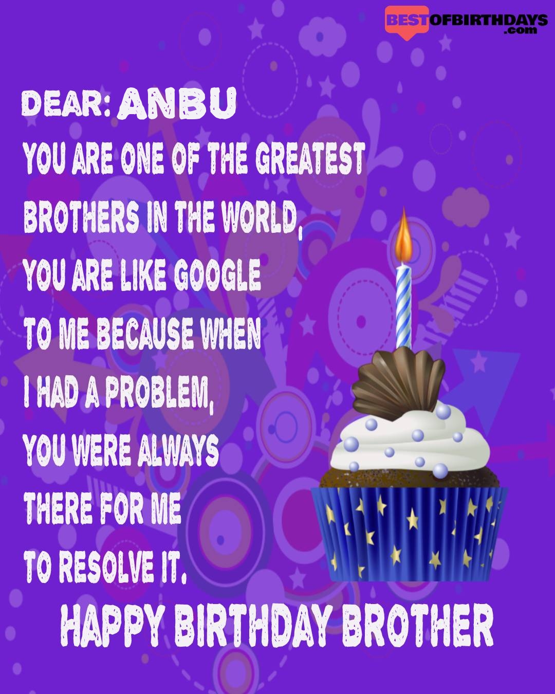 Happy birthday anbu bhai brother bro