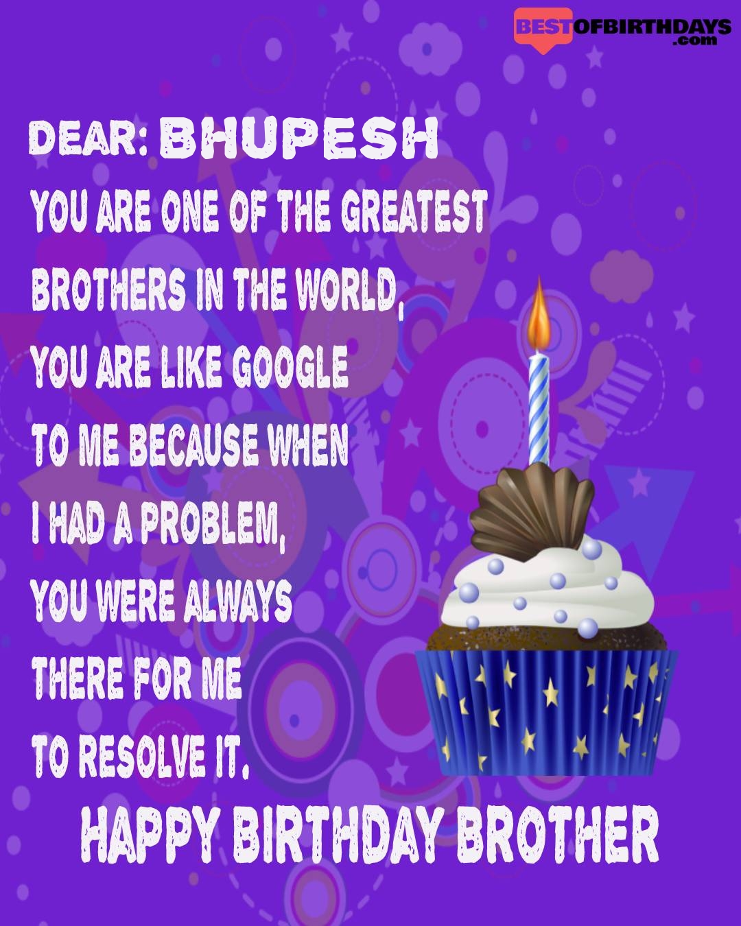 Happy birthday bhupesh bhai brother bro