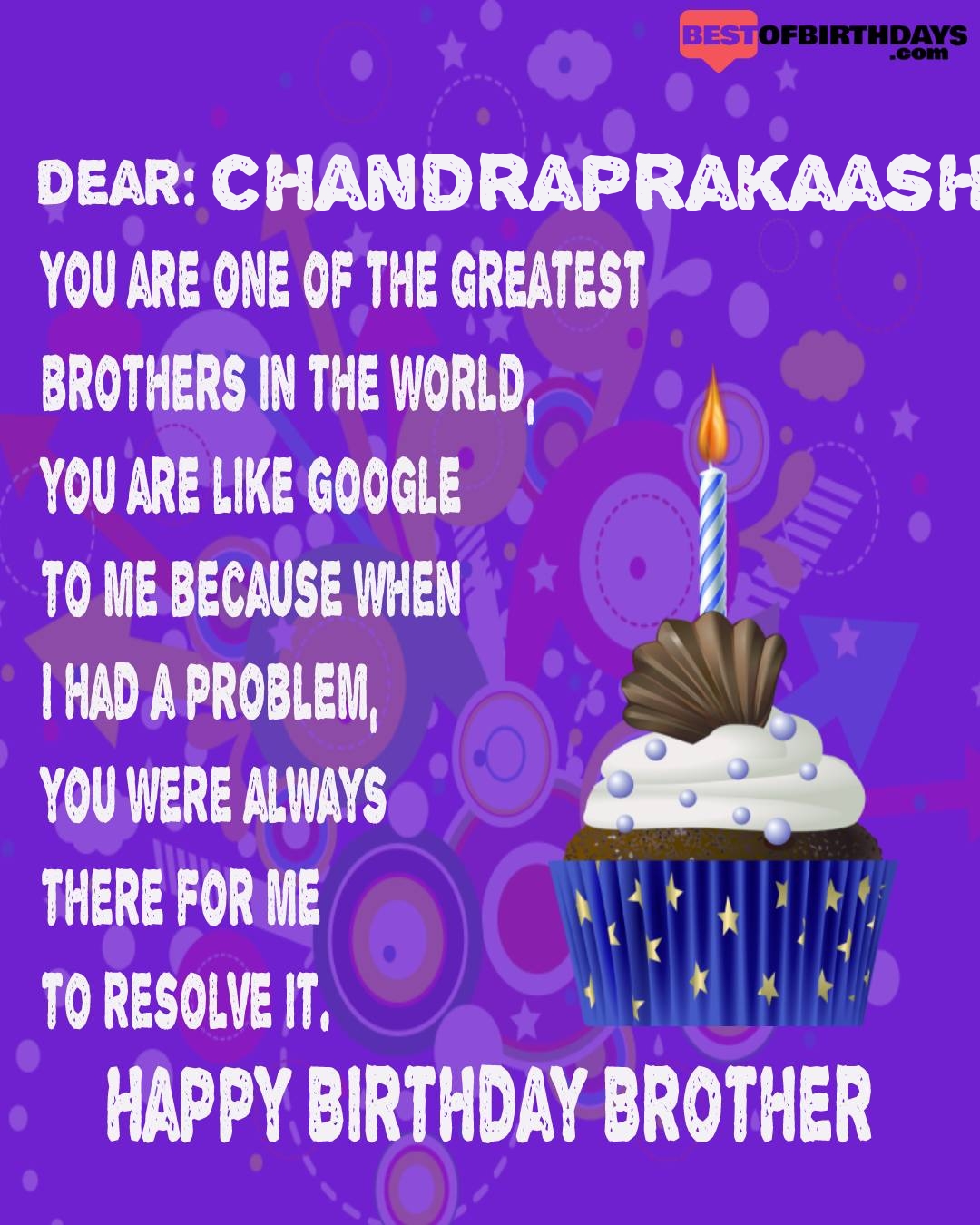 Happy birthday chandraprakaash bhai brother bro