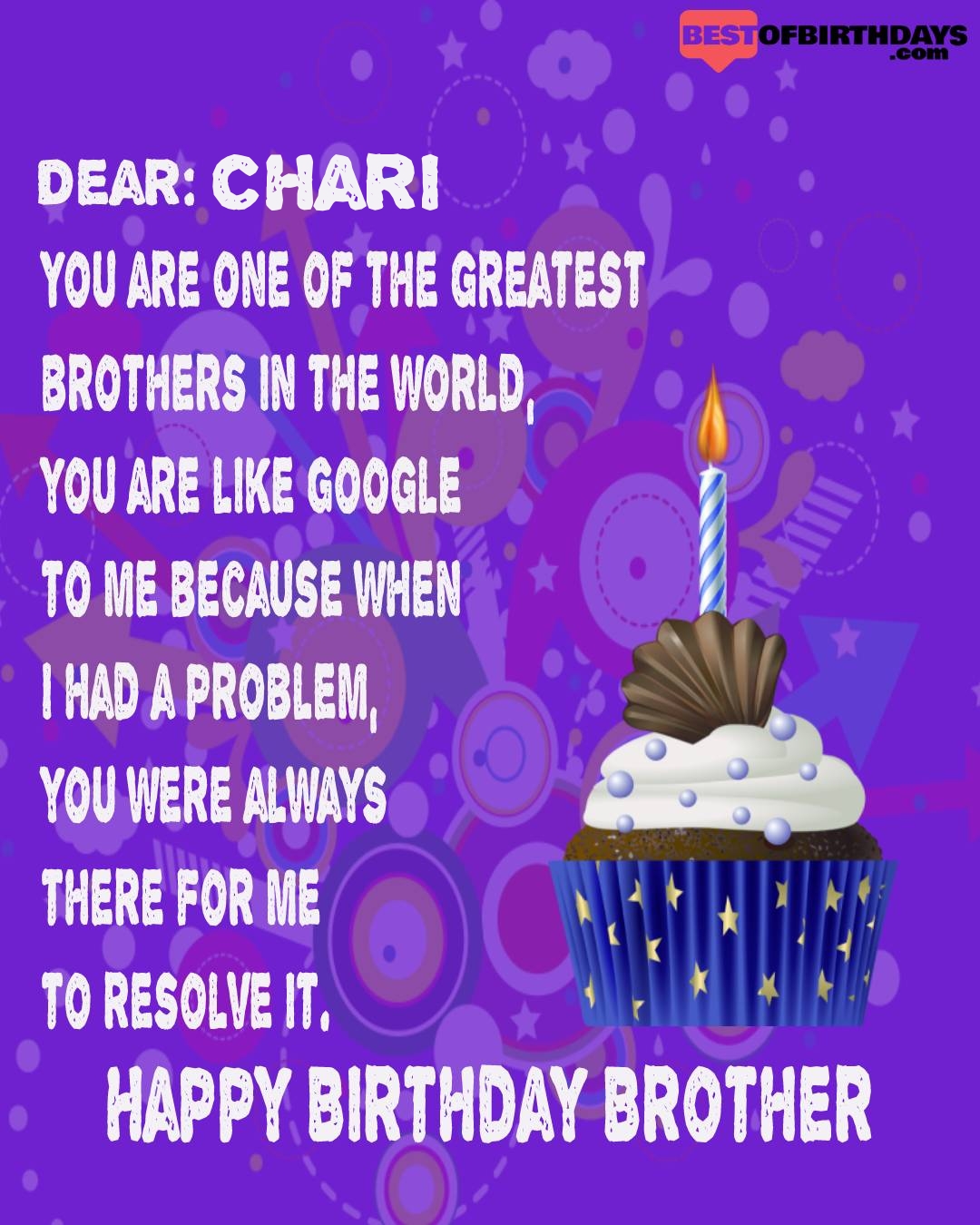 Happy birthday chari bhai brother bro