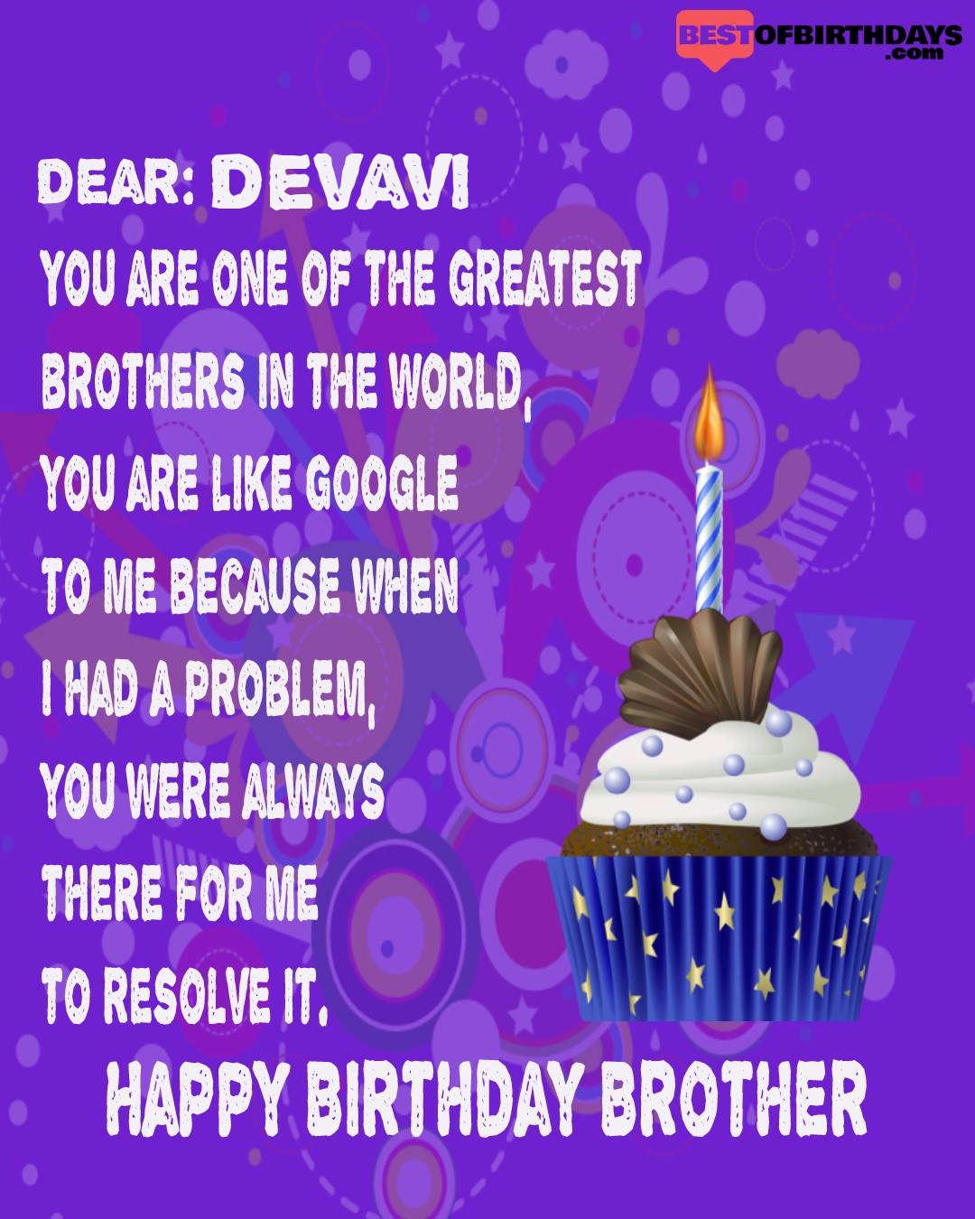 Happy birthday devavi bhai brother bro