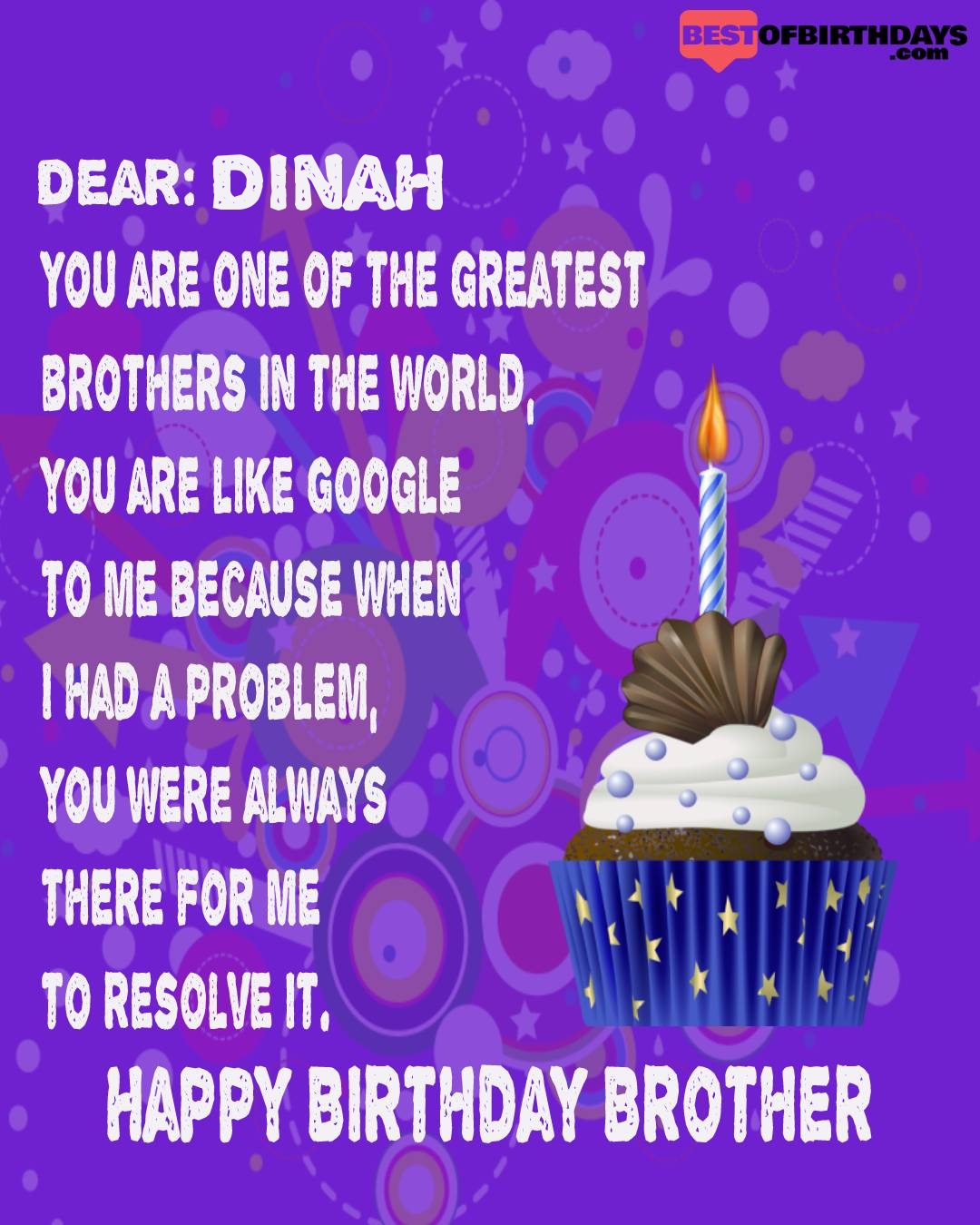 Happy birthday dinah bhai brother bro