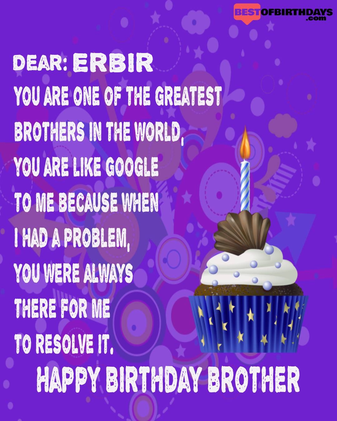 Happy birthday erbir bhai brother bro