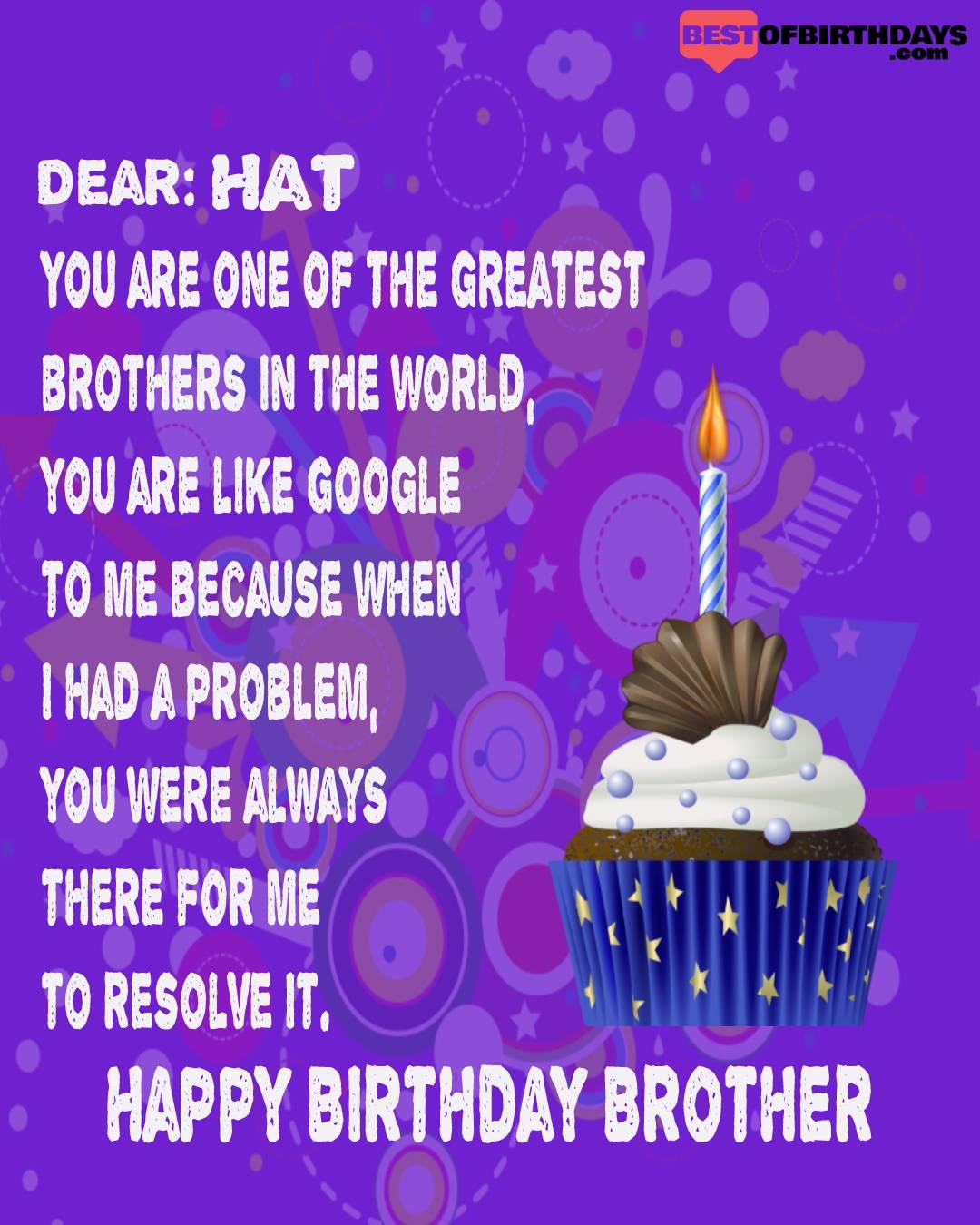 Happy birthday hat bhai brother bro