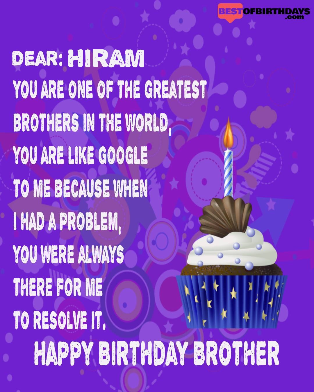Happy birthday hiram bhai brother bro