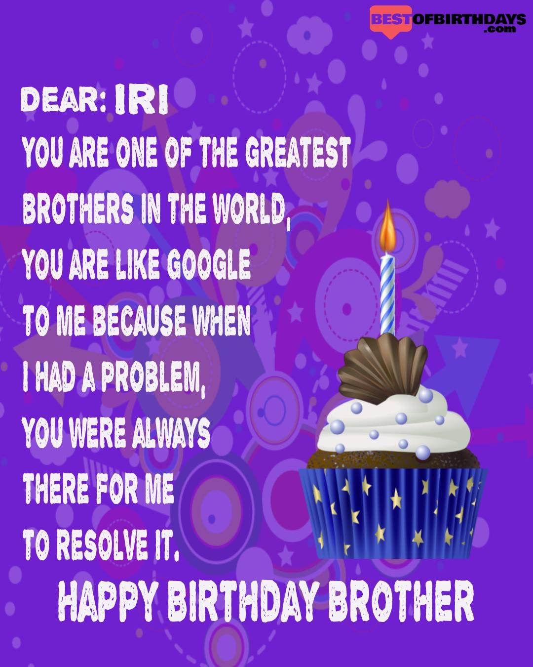Happy birthday iri bhai brother bro