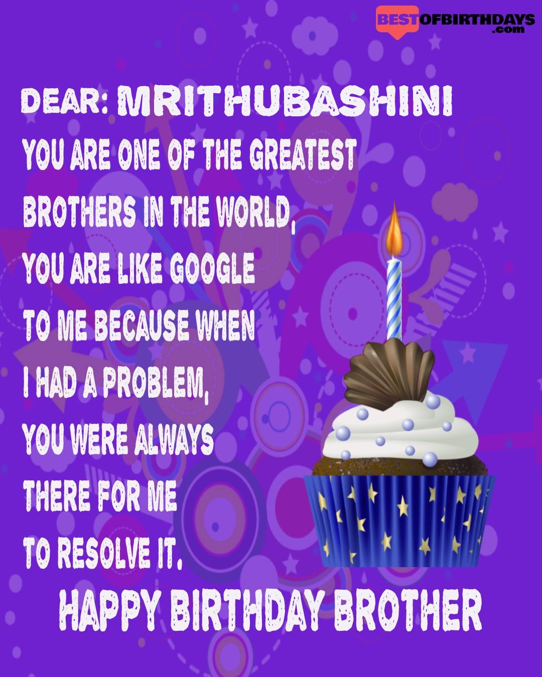 Happy birthday mrithubashini bhai brother bro