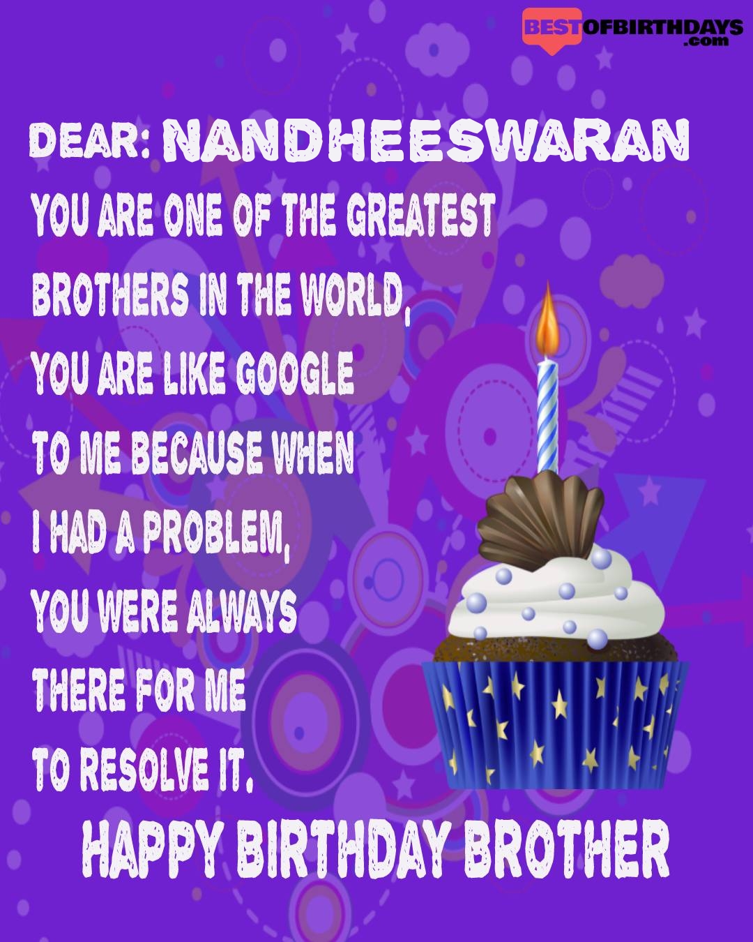 Happy birthday nandheeswaran bhai brother bro
