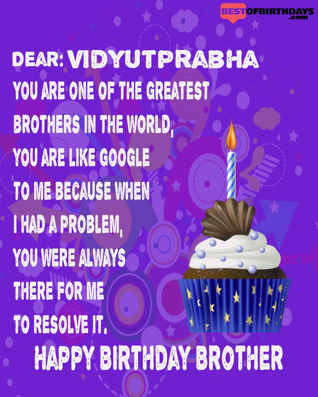 Happy birthday vidyutprabha bhai brother bro