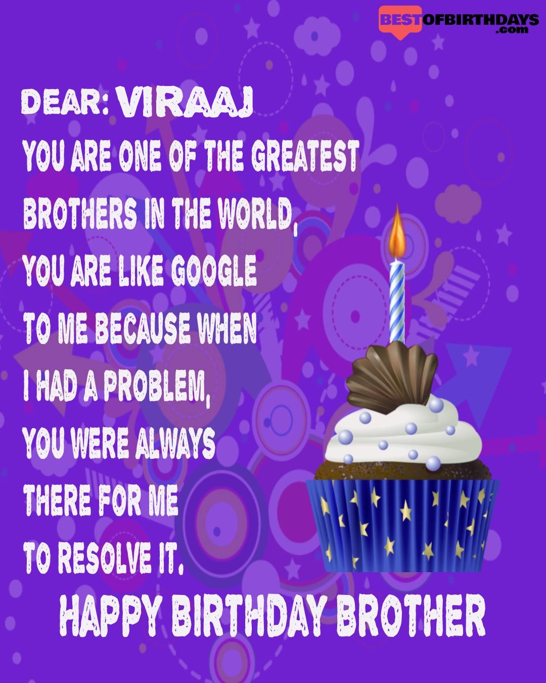 Happy birthday viraaj bhai brother bro
